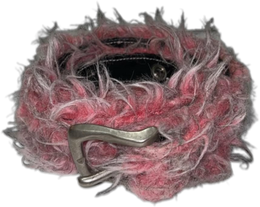 3ip PINK GRAY FUR BELT